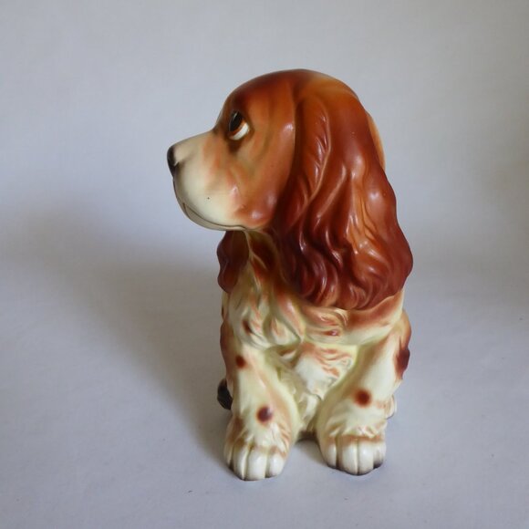 VINTAGE NAPCOWARE JAPAN CERAMIC CAVALIER KING CHARLES SPANIEL DOG VASE PLANTER - Picture 8 of 13